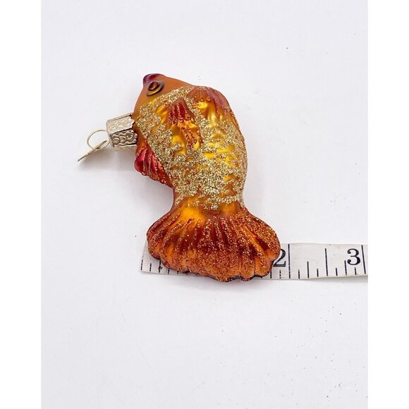 Old World Christmas Hand Blow Graceful Gold Fish Ornament Holiday Tree Decor - Picture 6 of 7